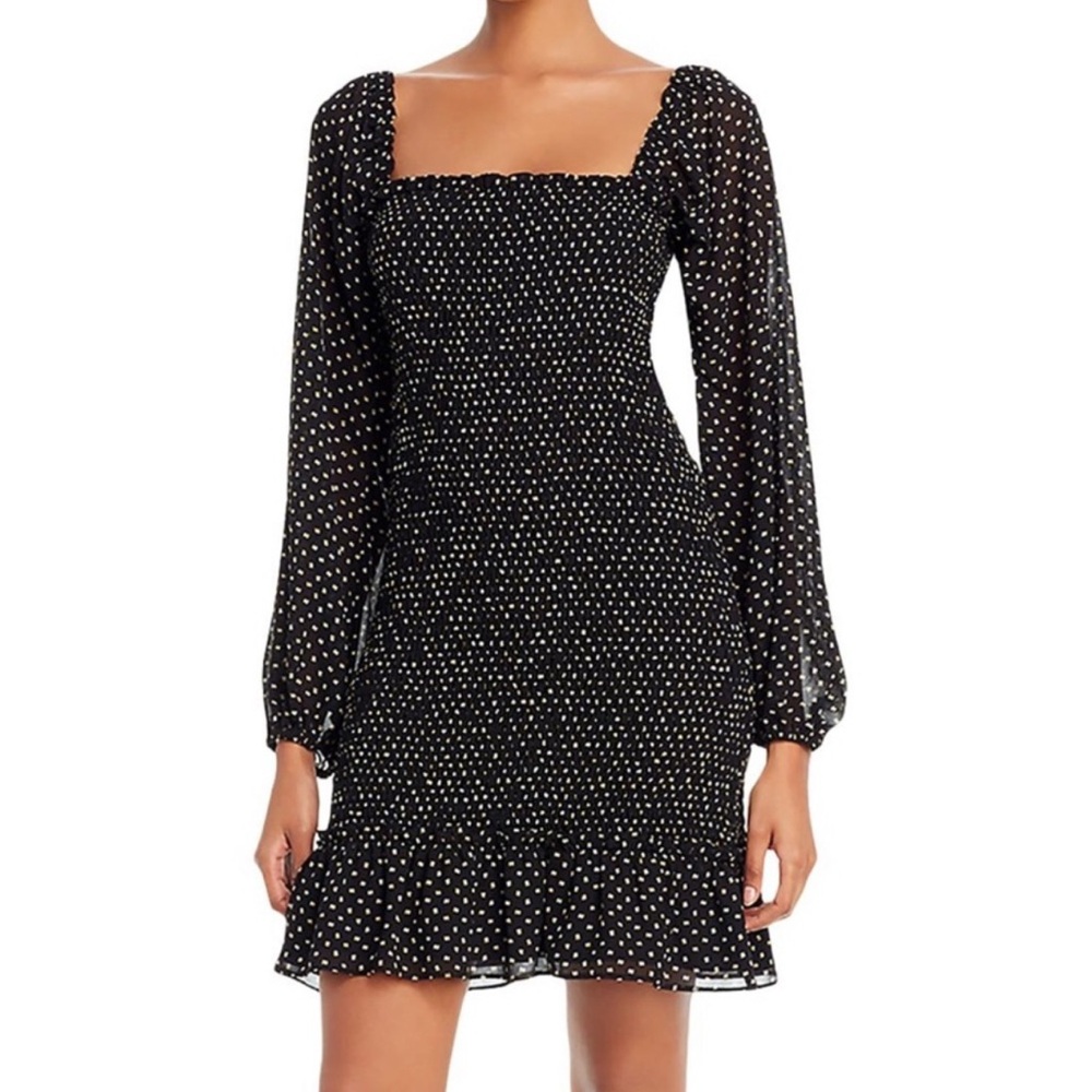 Wayf Ditsy Smocked Long Sleeve Dress